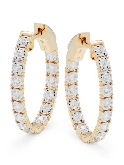 Saks Fifth Avenue Women's 14k Yellow Gold & 0.9 Tcw Diamond Hoop Earrings