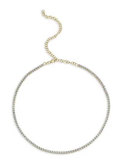 Saks Fifth Avenue Women's 14k Yellow Gold & 0.95 Tcw Diamond Tennis Necklace
