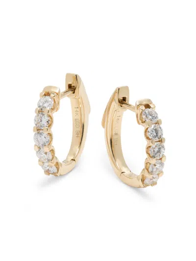 Saks Fifth Avenue Women's 14k Yellow Gold & 0.95 Tcw Lab Grown Diamond Huggie Earrings