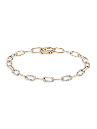 Saks Fifth Avenue Women's 14k Yellow Gold & 1 Tcw Diamond Link Chain Bracelet