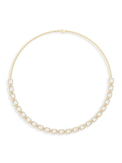 Saks Fifth Avenue Women's 14k Yellow Gold & 1 Tcw Diamond Link Choker Necklace/15"