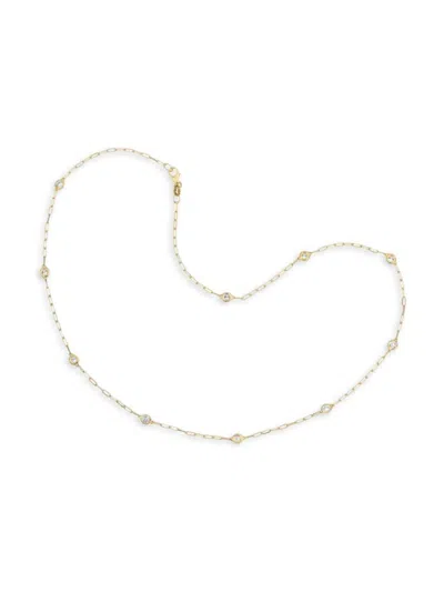 Saks Fifth Avenue Women's 14k Yellow Gold & 1 Tcw Diamond Paper Clip Necklace In Metallic