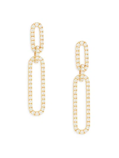 Saks Fifth Avenue Women's 14k Yellow Gold & 1 Tcw Diamond Paperclip Link Dangle Earrings