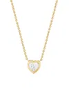 Saks Fifth Avenue Women's 14k Yellow Gold & 1 Tcw Lab Created Diamond Heart Pendant Necklace In Yellow Gold