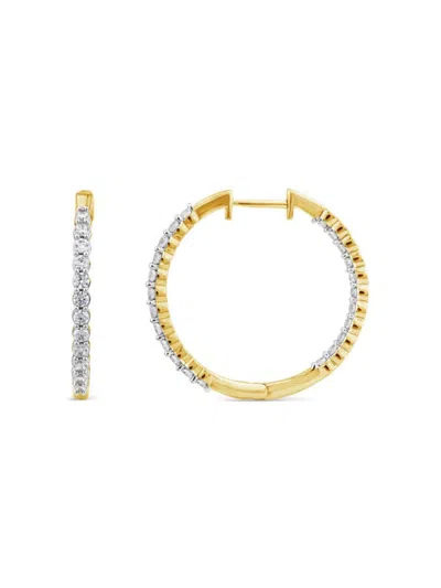 Saks Fifth Avenue Women's 14k Yellow Gold & 1 Tcw Lab Grown Diamond Hoop Earrings