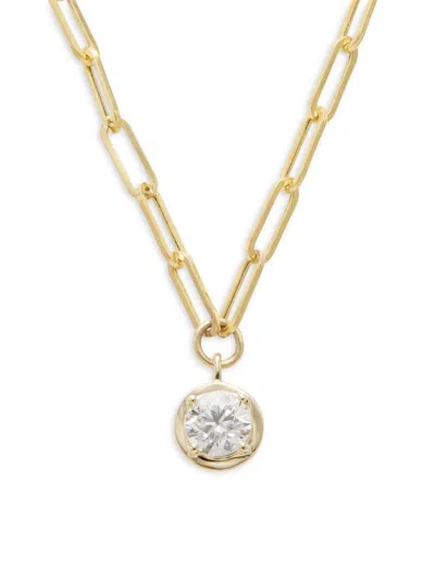 Saks Fifth Avenue Women's 14k Yellow Gold & 1 Tcw Lab Grown Diamond Pendant Necklace