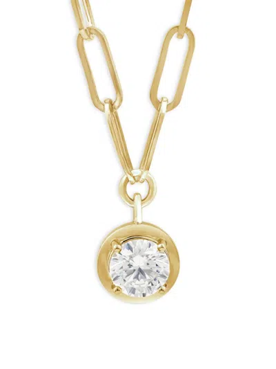 Saks Fifth Avenue Women's 14k Yellow Gold & 1 Tcw Lab Grown Diamond Round Pendant