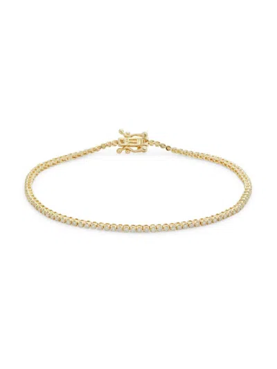 Saks Fifth Avenue Women's 14k Yellow Gold & 1 Tcw Lab-grown Diamond Tennis Bracelet