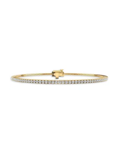 Saks Fifth Avenue Women's 14k Yellow Gold & 1 Tcw Lab Grown Diamond Tennis Bracelet