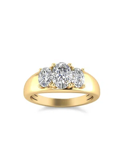 Saks Fifth Avenue Women's 14k Yellow Gold & 1 Tcw Lab Grown Diamond Three Stone Ring