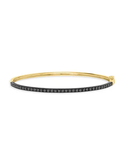 Saks Fifth Avenue Women's 14k Yellow Gold & 1.00 Tcw Black Diamond Bangle
