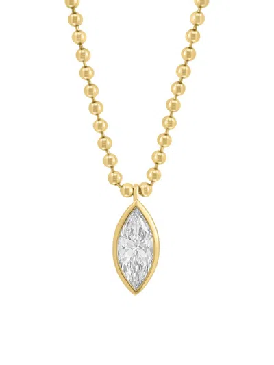 Saks Fifth Avenue Women's 14k Yellow Gold & 1.00 Tcw Marquise-cut Lab-grown Diamond Pendant Necklace
