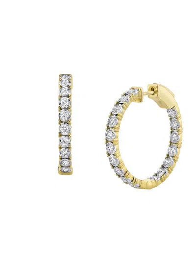 Saks Fifth Avenue Women's 14k Yellow Gold & 1.06 Tcw Diamond Hoop Earrings