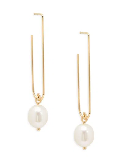 Saks Fifth Avenue Women's 14k Yellow Gold & 10mm Freshwater Pearl Drop Earrings