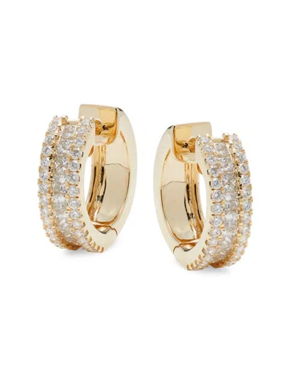 Saks Fifth Avenue Women's 14k Yellow Gold & 1.25 Tcw Diamond Huggie Earrings