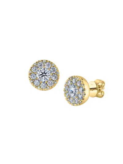 Saks Fifth Avenue Women's 14k Yellow Gold & 1.5 Tcw Diamond Cluster Stud Earrings
