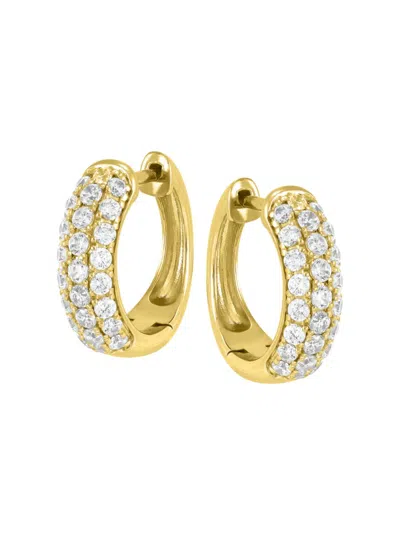 Saks Fifth Avenue Women's 14k Yellow Gold & 1.5 Tcw Lab Diamond Hoop Earrings