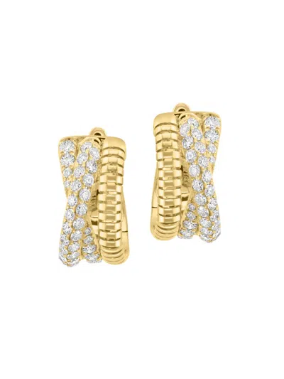 Saks Fifth Avenue Women's 14k Yellow Gold & 1.51 Tcw Diamond Huggie Earrings