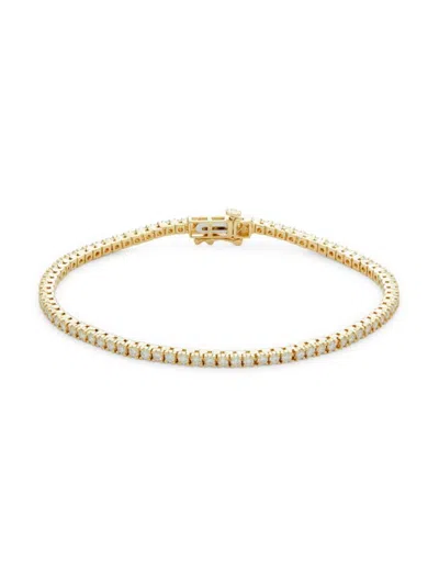 Saks Fifth Avenue Women's 14k Yellow Gold & 2 Tcw Lab-grown Diamond Tennis Bracelet