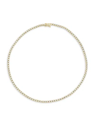 Saks Fifth Avenue Women's 14k Yellow Gold & 3.75 Tcw Diamond Tennis Necklace/16.5"