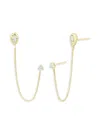 Saks Fifth Avenue Women's 14k Yellow Gold & 0.4 Tcw Lab Grown Diamond Double Piercing Earrings In Gold