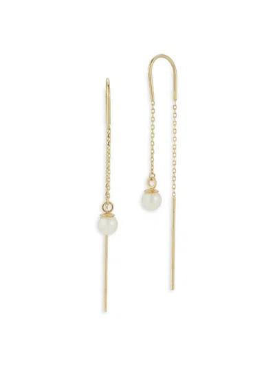 Saks Fifth Avenue Women's 14k Yellow Gold & 4mm Freshwater Pearl Threader Earrings