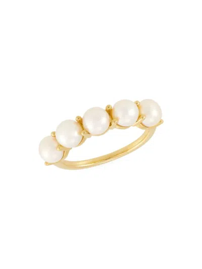 Saks Fifth Avenue Women's 14k Yellow Gold & 5-5.5mm Button Cultured Freshwater Pearl Ring