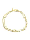 Saks Fifth Avenue Women's 14k Yellow Gold & 5-6.5mm Cultured Freshwater Pearl Link Bracelet In Yellow Gold