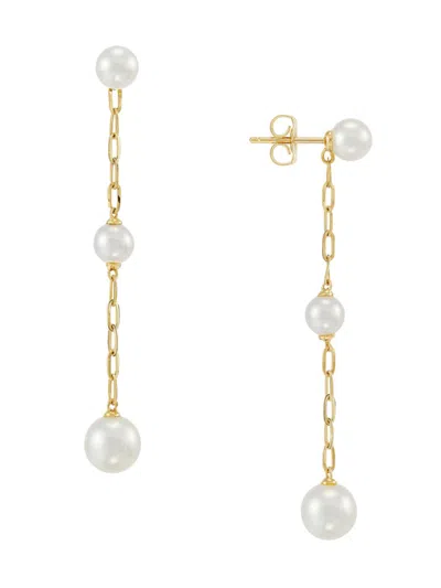 Saks Fifth Avenue Women's 14k Yellow Gold & 5-7.5mm Freshwater Pearl Drop Earrings
