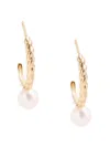 Saks Fifth Avenue Women's 14k Yellow Gold & 5mm Round Freshwater Pearl Half Hoop Earrings In Yellow Gold