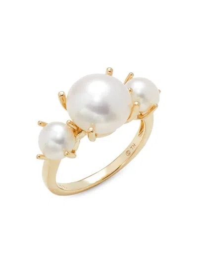 Saks Fifth Avenue Women's 14k Yellow Gold & 6-10.5mm Round White Freshwater Cultured Pearl Ring