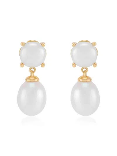 Saks Fifth Avenue Women's 14k Yellow Gold & 6-6.5 Mm Cultured Freshwater Pearl Drop Earrings In White