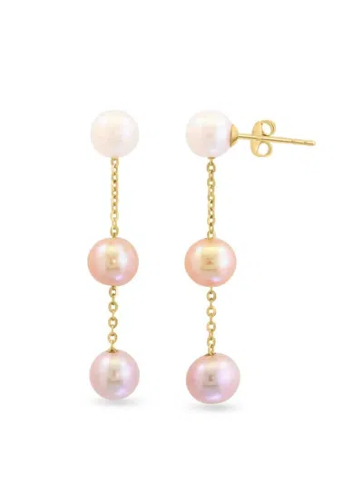 Saks Fifth Avenue Women's 14k Yellow Gold & 6-6.5mm Potato Shape Freshwater Pearl Linear Earrings