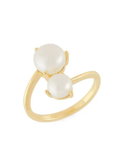 Saks Fifth Avenue Women's 14k Yellow Gold & 6-8.5mm Cultured Fresh Water Pearl Bypass Ring