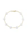 Saks Fifth Avenue Women's 14k Yellow Gold & 6.5mm Freshwater Pearl Bracelet In Gold
