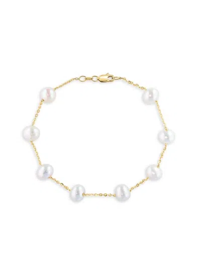 Saks Fifth Avenue Women's 14k Yellow Gold & 6.5mm Freshwater Pearl Bracelet