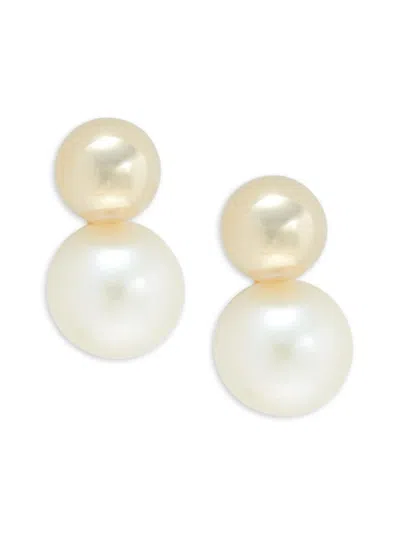Saks Fifth Avenue Women's 14k Yellow Gold & 6mm Cultured Freshwater Pearl Drop Earrings