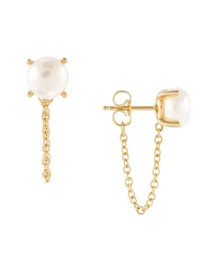 Saks Fifth Avenue Women's 14k Yellow Gold & 7-7.5mm Cultured Freshwater Pearl Chain Drop Earrings