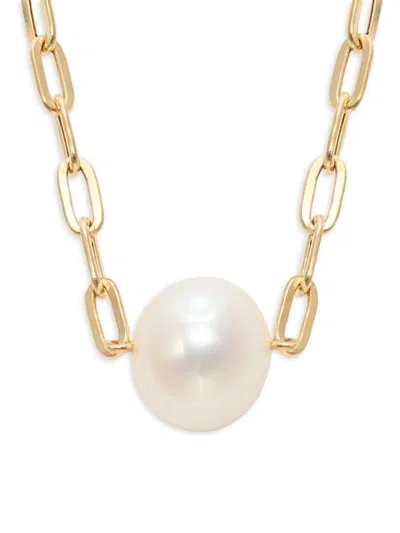 Saks Fifth Avenue Women's 14k Yellow Gold & 8-8.5mm Freshwater Pearl Cable Chain Necklace