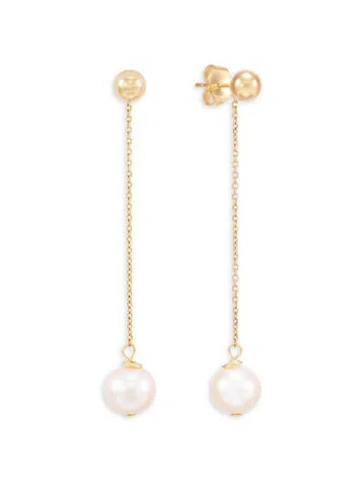 Saks Fifth Avenue Women's 14k Yellow Gold & 8-8.5mm Freshwater Pearl Drop Earrings