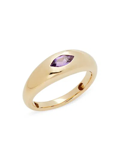 Saks Fifth Avenue Women's 14k Yellow Gold & Amethyst Dome Ring