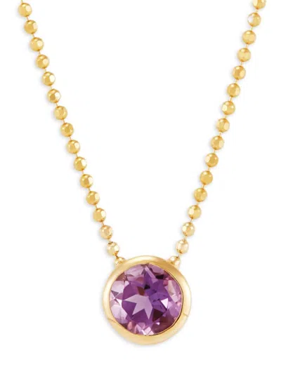 Saks Fifth Avenue Women's 14k Yellow Gold & Amethyst Pendant Necklace