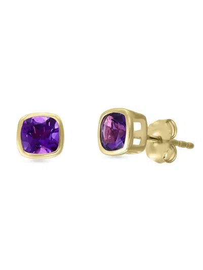 Saks Fifth Avenue Women's 14k Yellow Gold & Amethyst Stud Earrings