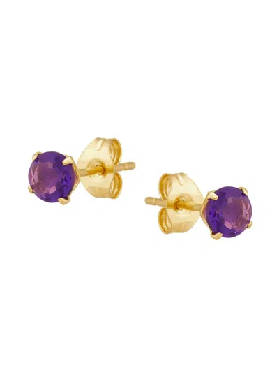 Saks Fifth Avenue Women's 14k Yellow Gold & Amethyst Stud Earrings