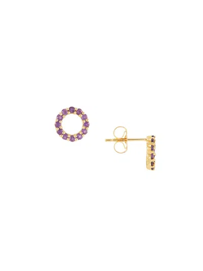 Saks Fifth Avenue Women's 14k Yellow Gold & Amethyst Stud Earrings