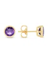 Saks Fifth Avenue Women's 14k Yellow Gold & Amethyst Stud Earrings In Amethyst