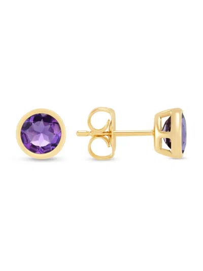 Saks Fifth Avenue Women's 14k Yellow Gold & Amethyst Stud Earrings