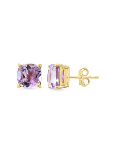 Saks Fifth Avenue Women's 14k Yellow Gold & Amethyst Stud Earrings
