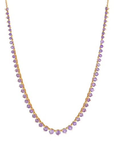 Saks Fifth Avenue Women's 14k Yellow Gold & Amethyst Tennis Necklace