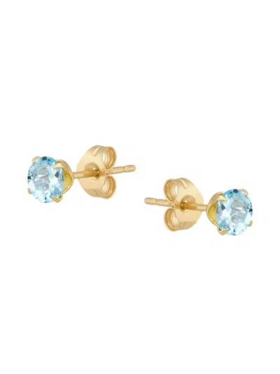 Saks Fifth Avenue Women's 14k Yellow Gold & Aquamarine Stud Earrings